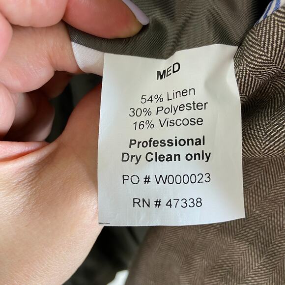 Tommy‎ Hilfiger Linen Blend Sport Coat Mens Size M Blazer Jacket Light Brown - Picture 8 of 9